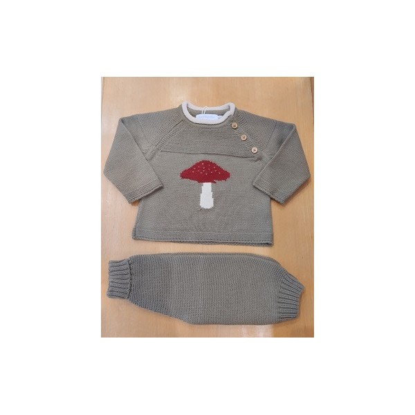 ROPA CONJUNTO POLAINA BEBE UNISEX _ PUNTO Y JUBON SETA 
