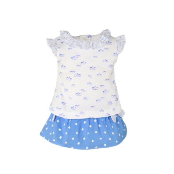 ROPA CONJUNTO FALDA BEBE NIÑA _ BEBÉ BARCOS 