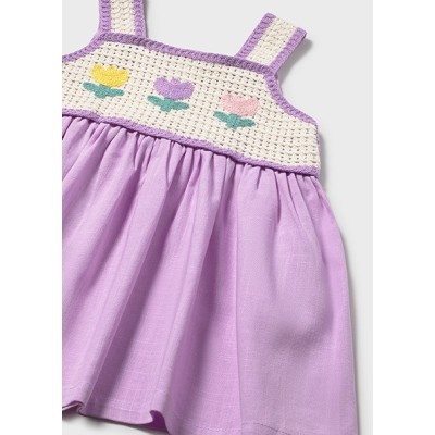ROPA VESTIDO BEBE NIÑA MAYORAL COMBINADO CROCHET 