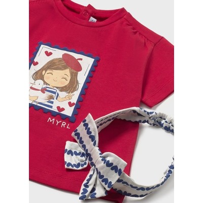 ROPA CAMISETA BEBE NIÑA MAYORAL M/C CON DIADEMA 