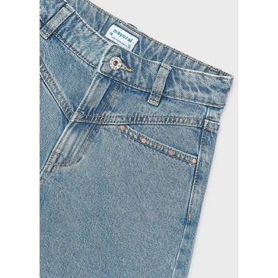 ROPA PANTALON NIÑA MAYORAL CORTO TEJANO REMACHES 