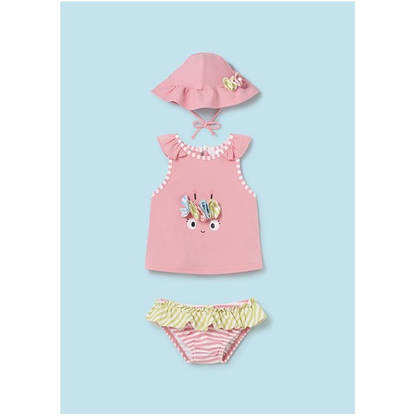 ROPA CONJUNTO BAÑO BEBE NIÑA MAYORAL Y GORRO 