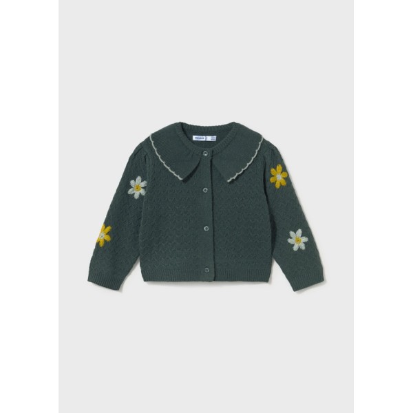 ROPA CHAQUETA BEBE NIÑA MAYORAL TRICOT FLORES BORDADAS 