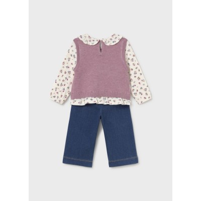 ROPA CONJUNTO BEBE NIÑA MAYORAL PANTALON CHALECO UNIDO 