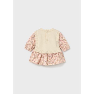 ROPA VESTIDO BEBE NIÑA MAYORAL CON CHALECO TRICOT 