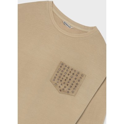 ROPA CAMISETA NIÑA MAYORAL BOLSILLO TACHAS 