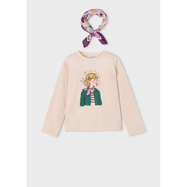 ROPA CAMISETA NIÑA MAYORAL M/L PAÑUELO 