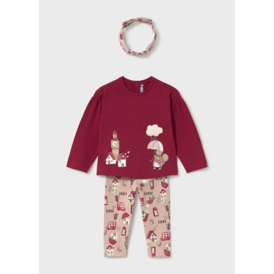ROPA CONJUNTO LEGGINGS BEBE NIÑA MAYORAL CON DIADEMA 