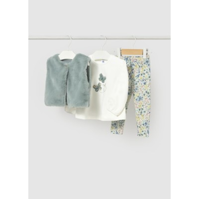 ROPA CONJUNTO LEGGINGS BEBE NIÑA MAYORAL CHALECO PELO 