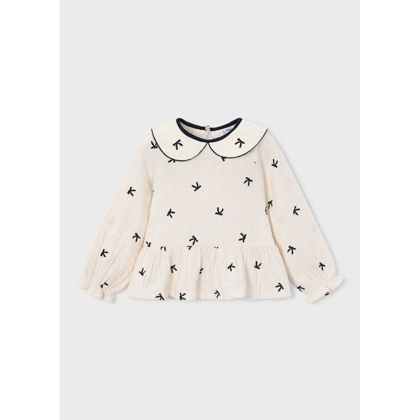 ROPA BLUSA NIÑA MAYORAL BORDADA LAZOS 