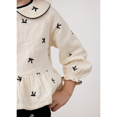 ROPA BLUSA NIÑA MAYORAL BORDADA LAZOS 