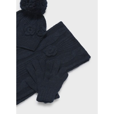 ROPA CONJUNTO GORRO NIÑA MAYORAL BUFANDA FLORES 3D 